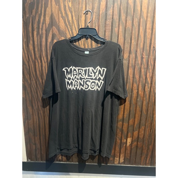 Gildan Other - Marilyn Manson Graphic T-Shirt Black Short Sleeve Rock Band Tee Mens XL 30x24